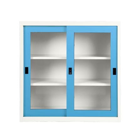 ตู้เหล็กบานเลื่อนกระจก KIOSK SGD-3 DG/BO สีฟ้า