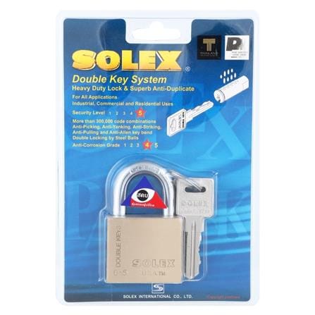 กุญแจลูกปืน SOLEX D45 45 มม. สีทองเหลืองขัดเงา_2