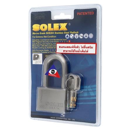 กุญแจลูกปืน SOLEX S50L-PREMIUM 50 มม. สีสเตนเลส_2
