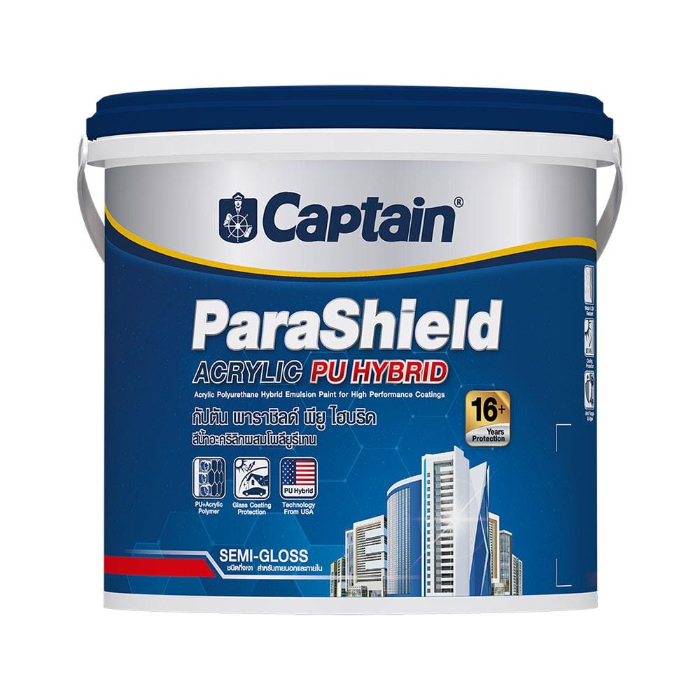 สีน้ำทาภายนอก ชนิดกึ่งเงา CAPTAIN PARASHIELD COOLMAX BASE B สีขาว 1 แกลลอน