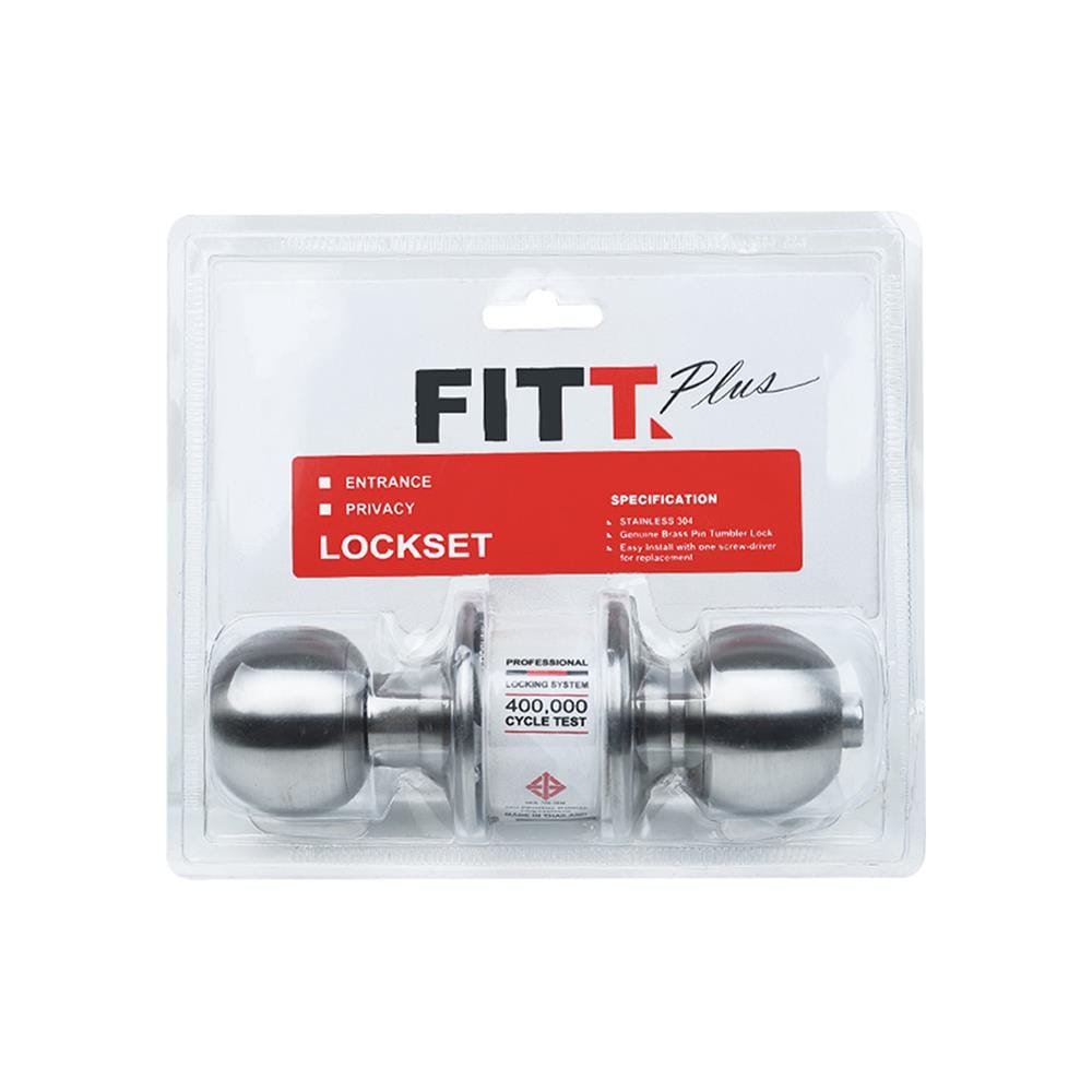 ลูกบิดประตู หัวกลม FITT PLUS 3100-SSE65 สีสเตนเลส