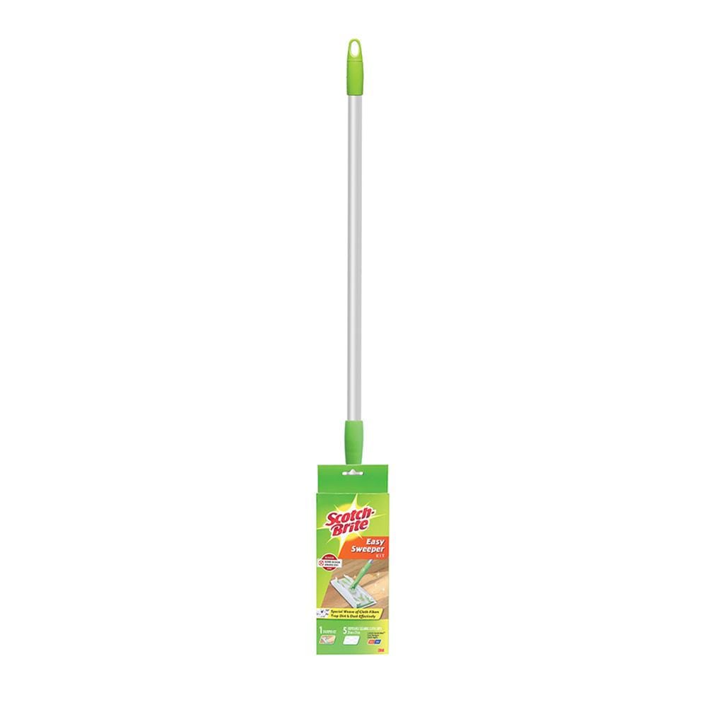 ไม้ม็อบดันฝุ่น SCOTCH-BRITE EASY SWEEPER STARTER KIT 11 นิ้ว สีเขียว