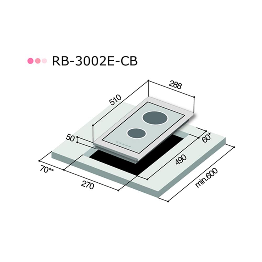 เตาฝังเซรามิก RINNAI RB-3002E-CB 30 ซม.