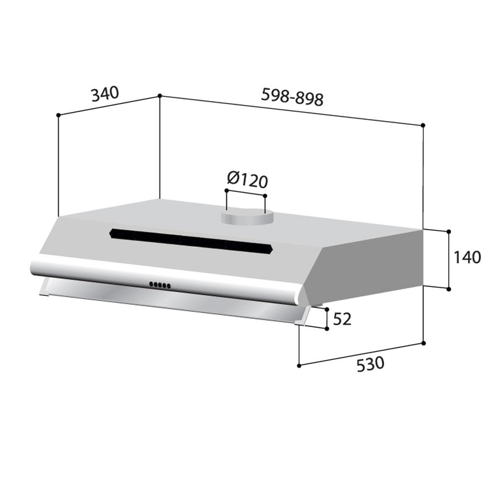 เครื่องดูดควันมาตรฐาน RINNAI RH-S209-GC 90 ซม.