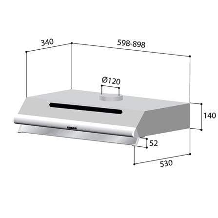 เครื่องดูดควันมาตรฐาน RINNAI RH-S209-GC 90 ซม._1