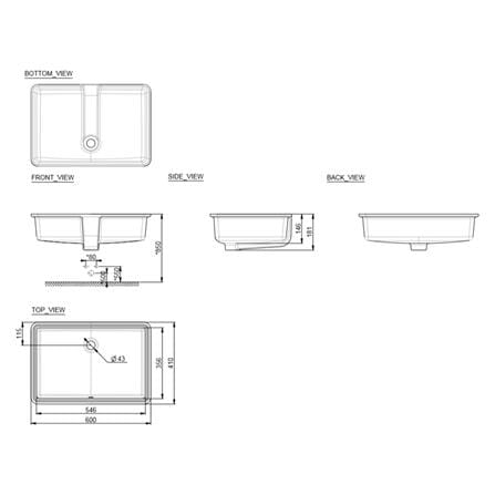 อ่างล้างหน้าฝังใต้ AMERICAN STANDARD WP-F513-WT สีขาว_2