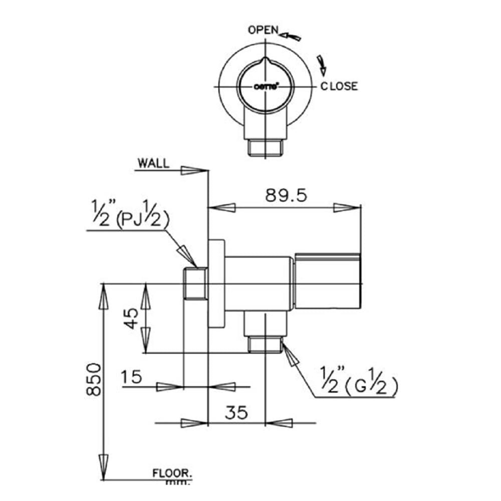 วาล์วฝักบัว 1 ทาง COTTO CT1078C30X (HM)