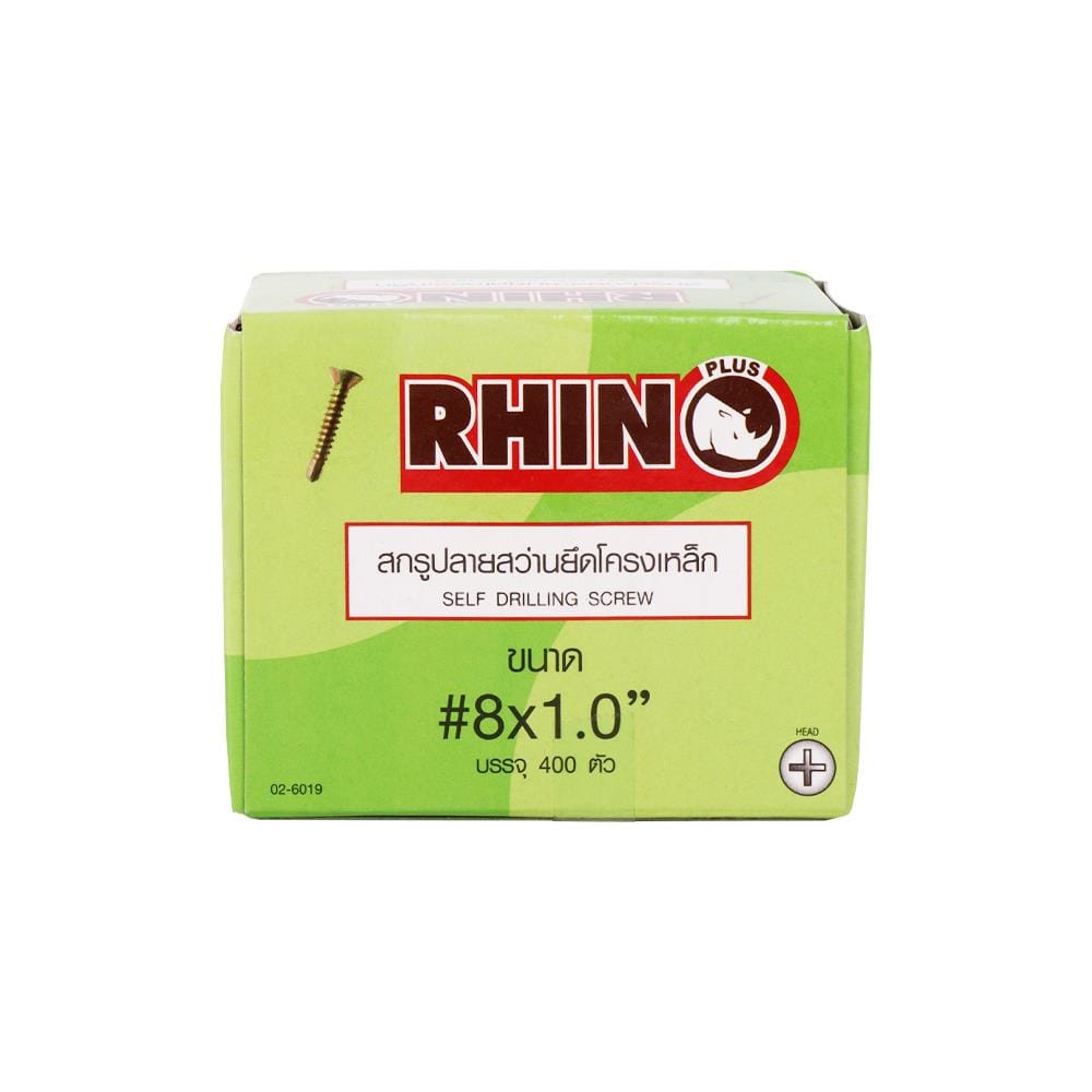 สกรูปลายสว่านหัวเวเฟอร์ RHINO 8X1 นิ้ว 400 ชิ้น
