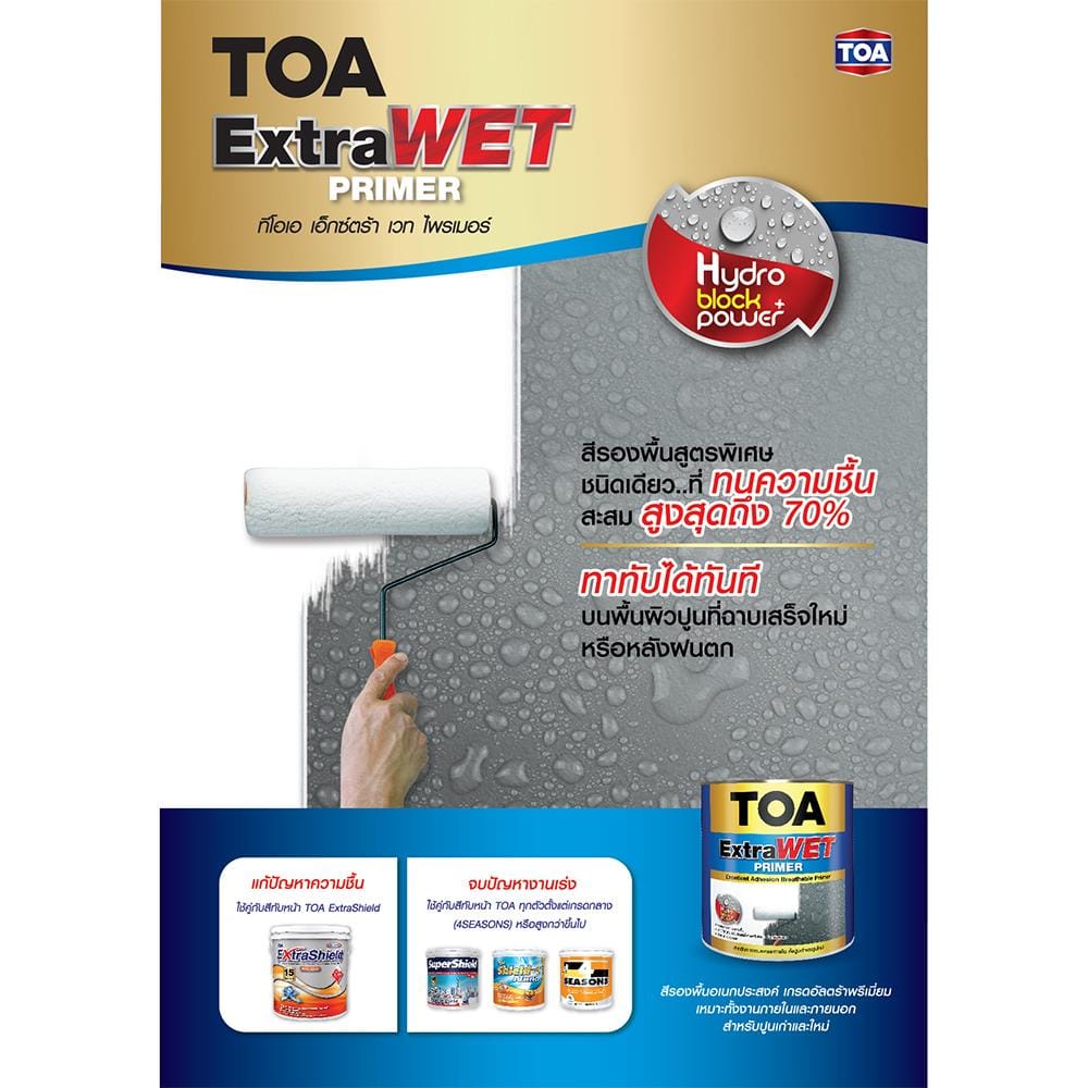 สีรองพื้นปูนใหม่ TOA EXTRAWET PRIMER #EP999 ด้าน 1 แกลลอน