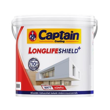 สีน้ำทาภายนอก ชนิดด้าน CAPTAIN LONGLIFE SHIELDPLUS BASE C 1 แกลลอน