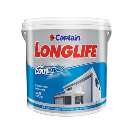 สีน้ำทาภายใน CAPTAIN LONGLIFE COOLMAX 1100 สีขาว 1 แกลลอน_0