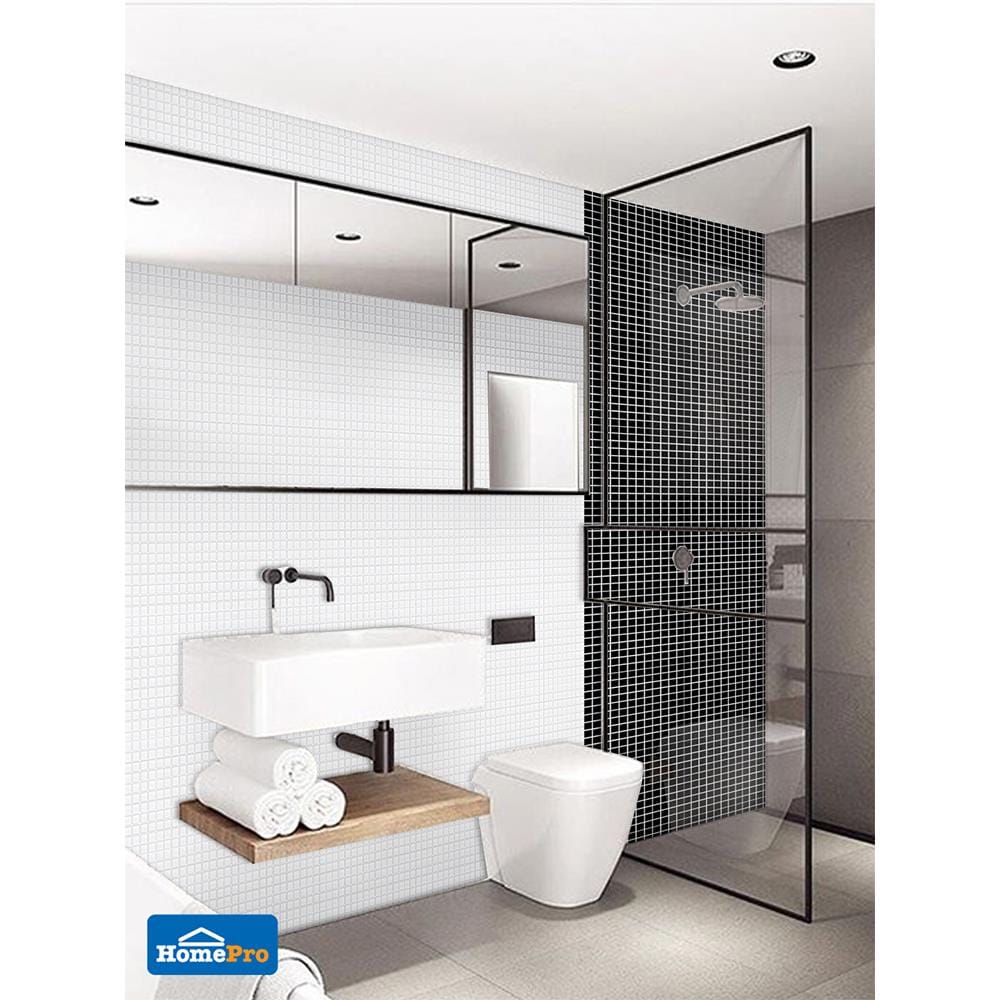 โมเสคพอร์ซเลน 30x30 ซม. COTTO MT 1S-6790 ดำ