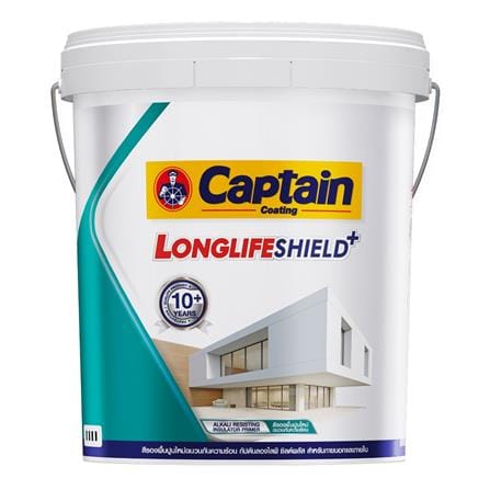 สีรองพื้นปูนใหม่ CAPTAIN LONGLIFE SHIELDPLUS 6000 ด้าน 5 แกลลอน