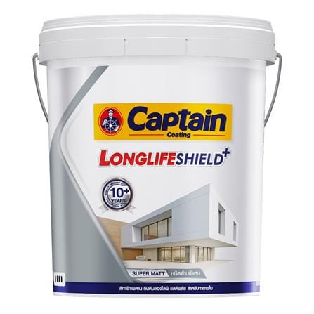 สีน้ำทาฝ้า CAPTAIN LONGLIFE SHIELDPLUS L0700 สี PEARL WHITE ด้าน 5 แกลลอน_0