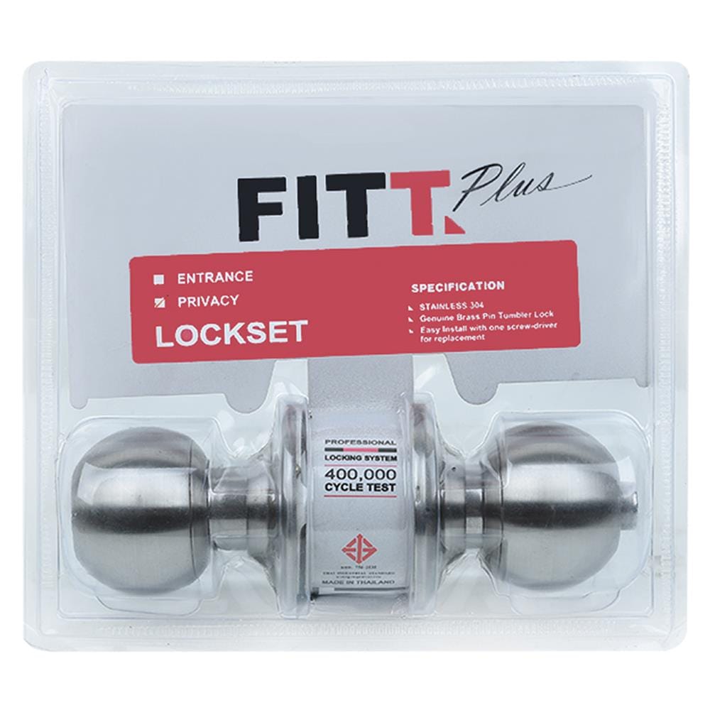 ลูกบิดประตูห้องน้ำ หัวกลม FITT PLUS 3100 SSP65 สีสเตนเลส