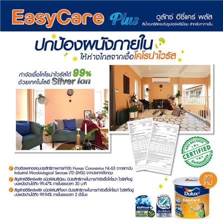 สีน้ำทาภายใน DULUX EASY CARE PLUS BASE D สีขาว กึ่งเงา 9 ลิตร_4