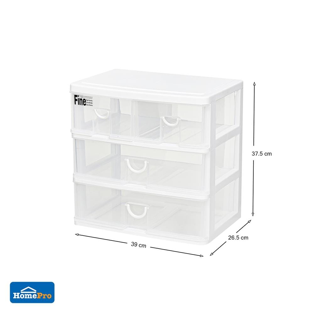 กล่องลิ้นชัก 4 ลิ้นชัก STACKO CK554 39x26.5x37.5 ซม. สีใส