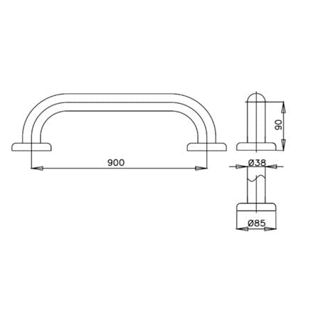 ราวมือจับ แบบตรง COTTO CT790 90 ซม._1