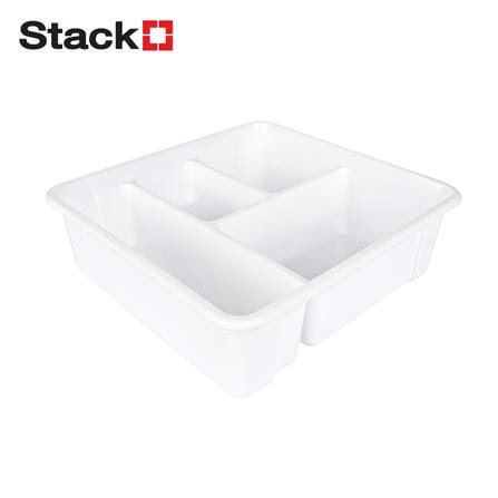 กล่องแบ่งช่อง 4 ช่อง STACKO TLR-202 26.7x25.6x8.5 ซม. สีขาว_1