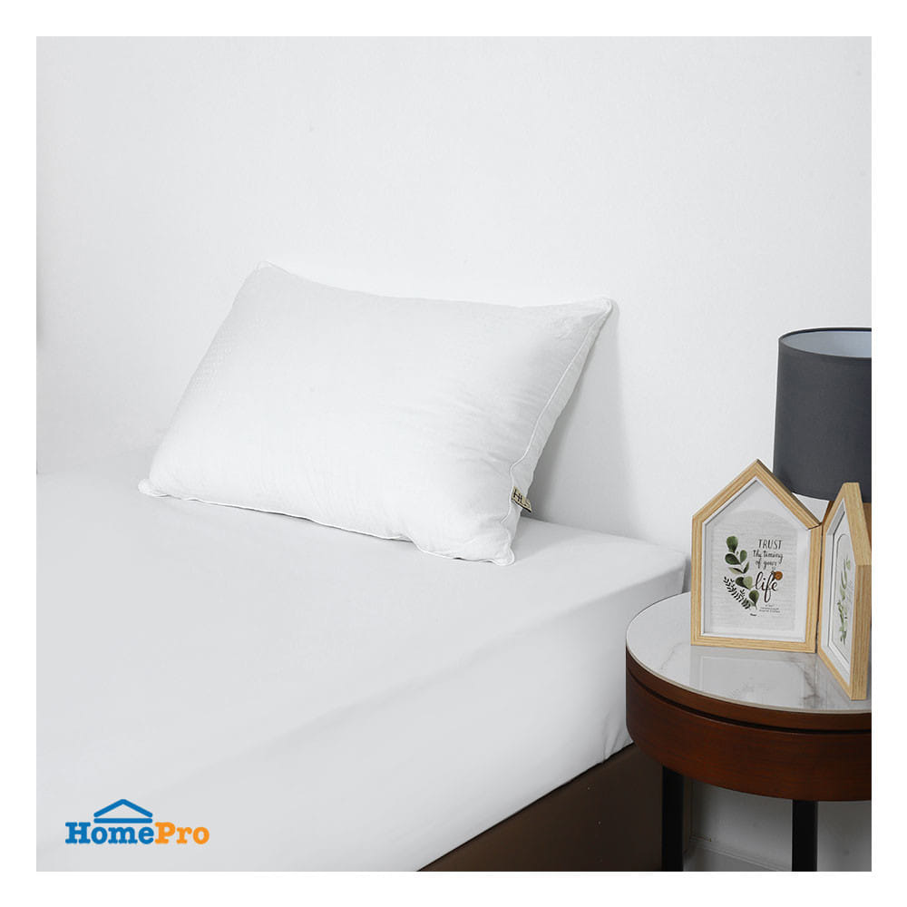 หมอนหนุน ขนห่านเทียม HOME LIVING STYLE DOWN ALTERNATIVE FIRM 18x28 นิ้ว สีขาว