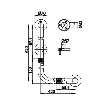ราวมือจับ ตัว L COTTO CT751L/R#SA(HM)_1