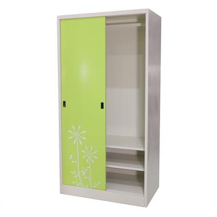 ตู้เสื้อผ้าเหล็กบานเลื่อน KIOSK SDW-18/I DG/GR 91.4 ซม. สีเขียว_3