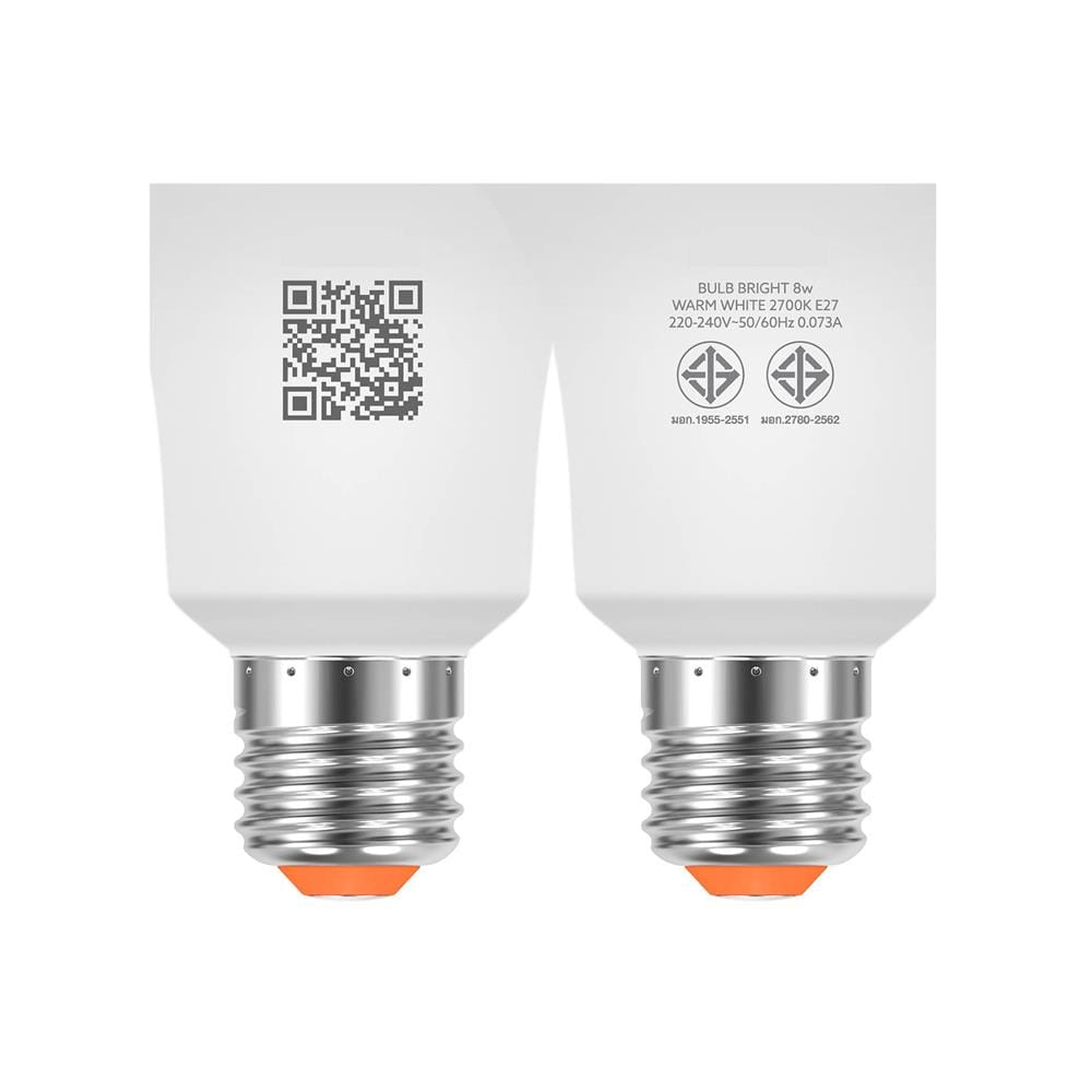 หลอด LED LAMPTAN A60 BRIGHT 8 วัตต์ WARM WHITE E27