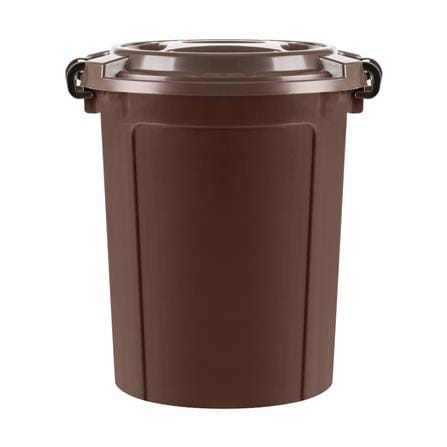 ถังน้ำกลมพร้อมฝาล็อก PLIM 62L สีน้ำตาล_0