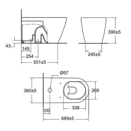 สุขภัณฑ์ฟลัชวาล์ว AMERICAN STANDARD 2225SC-WT-0 3.8 ลิตร สีขาว_1