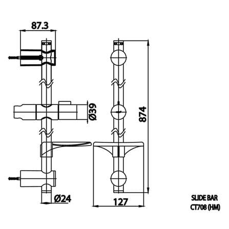 ราวเลื่อนฝักบัว COTTO CT708(HM) สีโครม_1