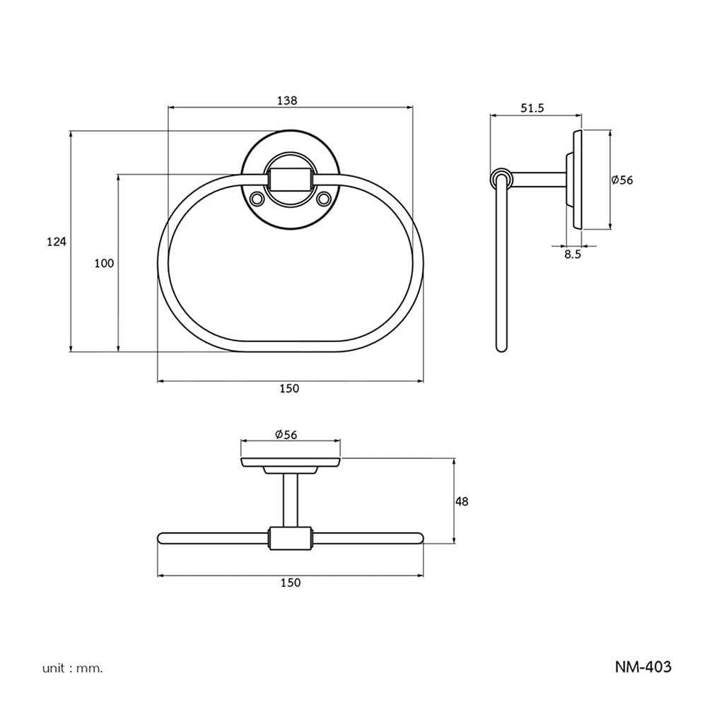 ห่วงแขวนผ้า PRIME NM-403 สเตนเลส