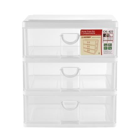 กล่องลิ้นชักเล็ก 3 ชั้น KEYWAY CK423 24x20.5x27.5 ซม. สีขาว_1