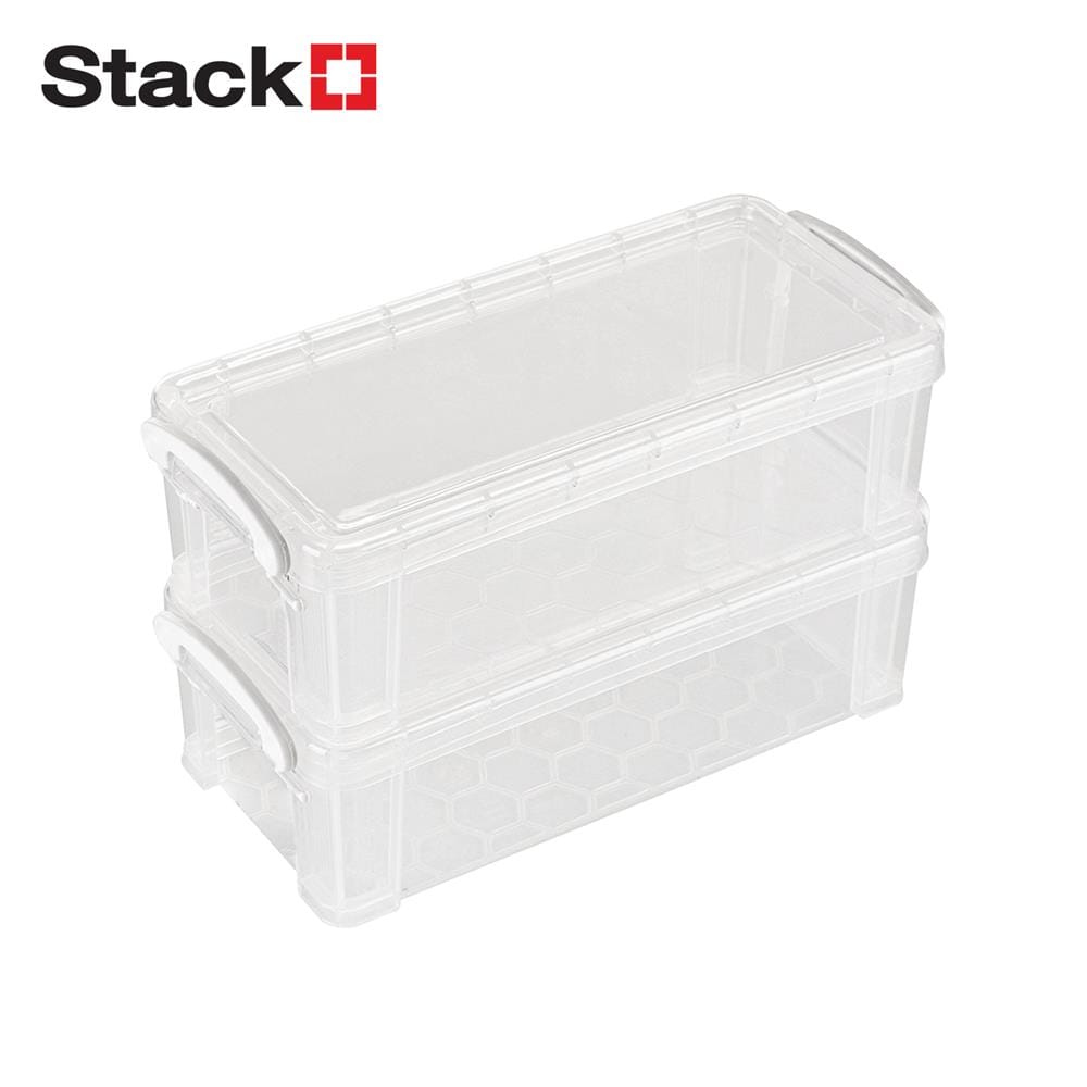 กล่องหูล็อก STACKO CM-12 10x22x6.8 ซม. สีขาว