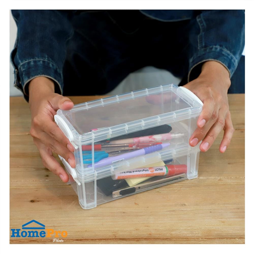 กล่องหูล็อก STACKO CM-12 10x22x6.8 ซม. สีขาว