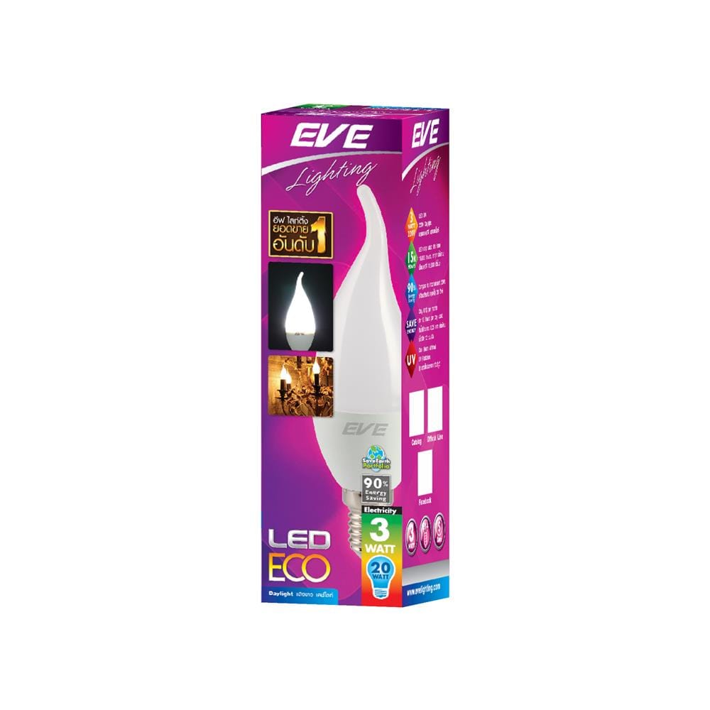 หลอด LED EVE ECO OPERA 3 วัตต์ DAYLIGHT E14
