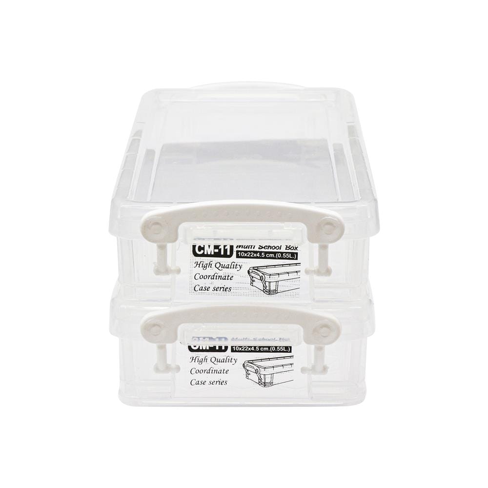 กล่องหูล็อก STACKO CM-11/2 10x22x4.5 ซม. สีขาว แพ็ก 2 ชิ้น