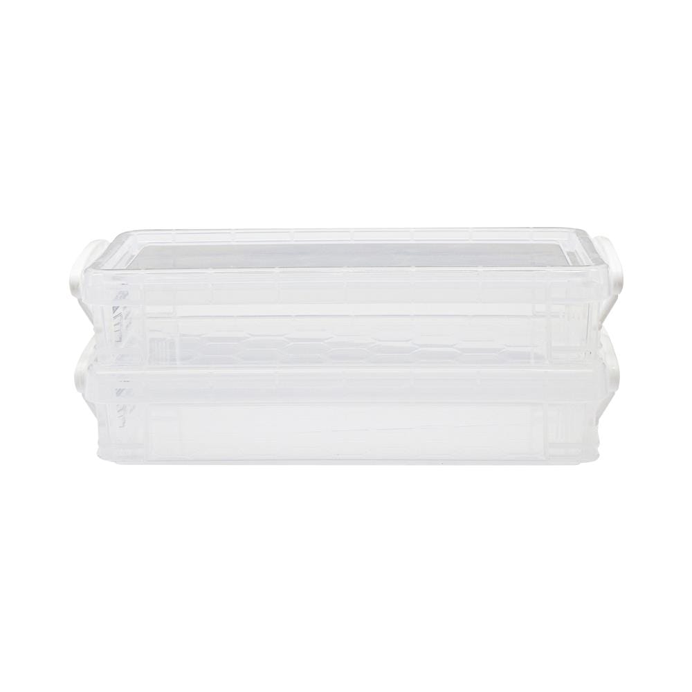 กล่องหูล็อก STACKO CM-11/2 10x22x4.5 ซม. สีขาว แพ็ก 2 ชิ้น