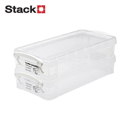 กล่องหูล็อก STACKO CM-11/2 10x22x4.5 ซม. สีขาว แพ็ก 2 ชิ้น_1