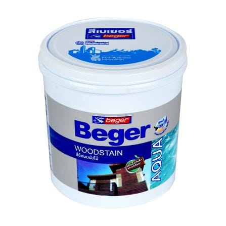 สีย้อมไม้ ชนิดกึ่งเงา BEGER AQUA 6901 สีไม้สักทอง 1/4 แกลลอน_0