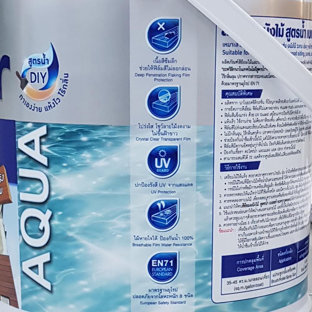 สีย้อมไม้ BEGER AQUA 6900 สีใส กึ่งเงา 1/4GL
