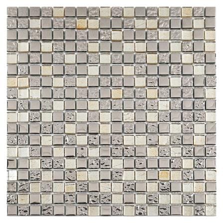 โมเสคแก้ว 30x30x0.60 ซม. เมทัล มิกซ์ เบจ_0