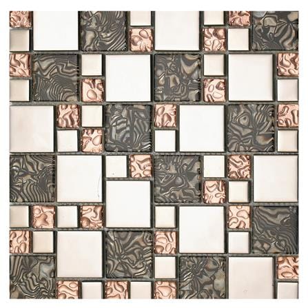 โมเสคแก้ว 30x30x0.60 ซม. ซิลเวอร์ บี-มิกซ์_0