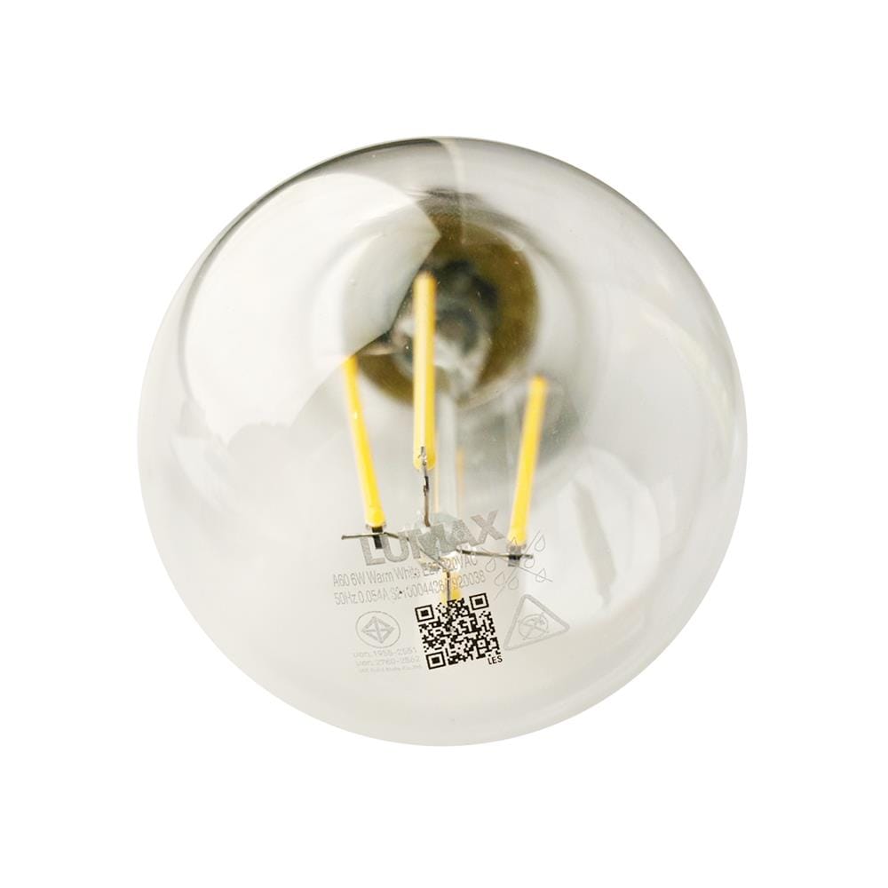 หลอด LED LUMAX FILAMENT A60 6 วัตต์ WARM WHITE E27