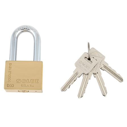 กุญแจลูกปืน SOLEX DOUDLE KEY SD50L 50 มม. สีทองเหลืองขัดเงา_0