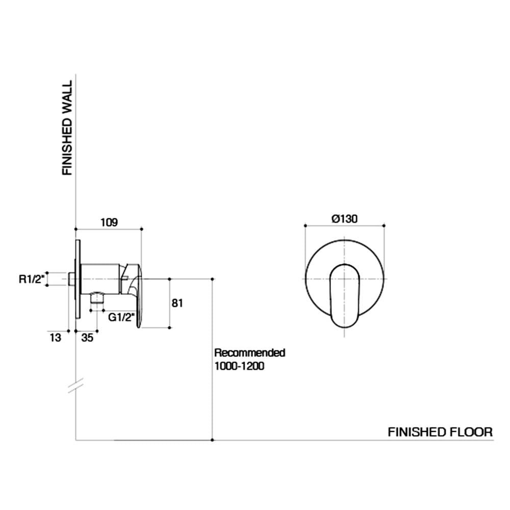 วาล์วฝักบัว 1 ทาง KOHLER K-R99978T-4CD-CP