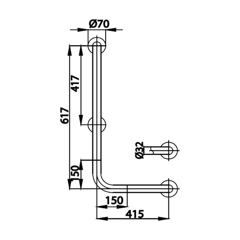 ราวมือจับ ตัว L COTTO CT751(R/L)(HM)