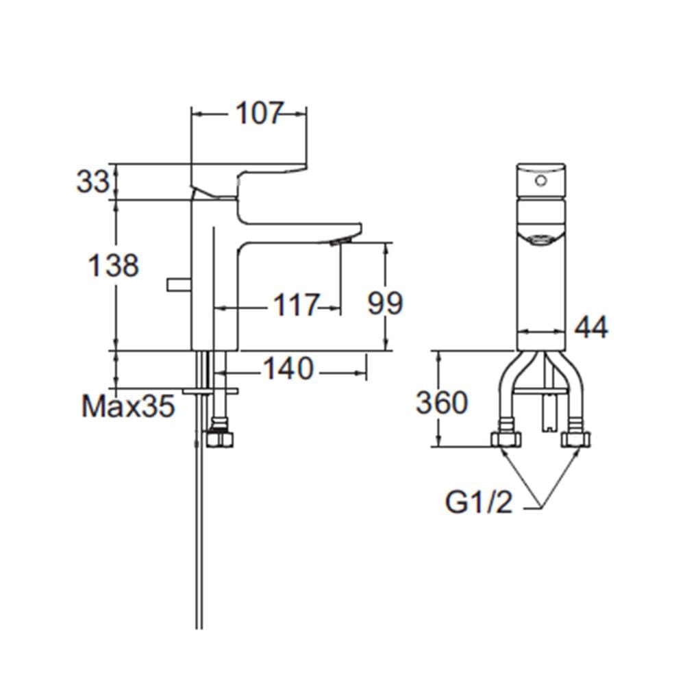 ก๊อกอ่างล้างหน้าผสม AMERICAN STANDARD A-1301-100