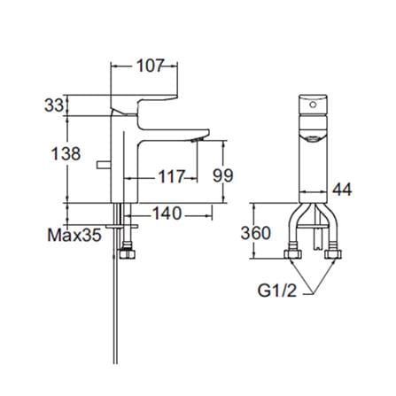 ก๊อกอ่างล้างหน้าผสม AMERICAN STANDARD A-1301-100_1