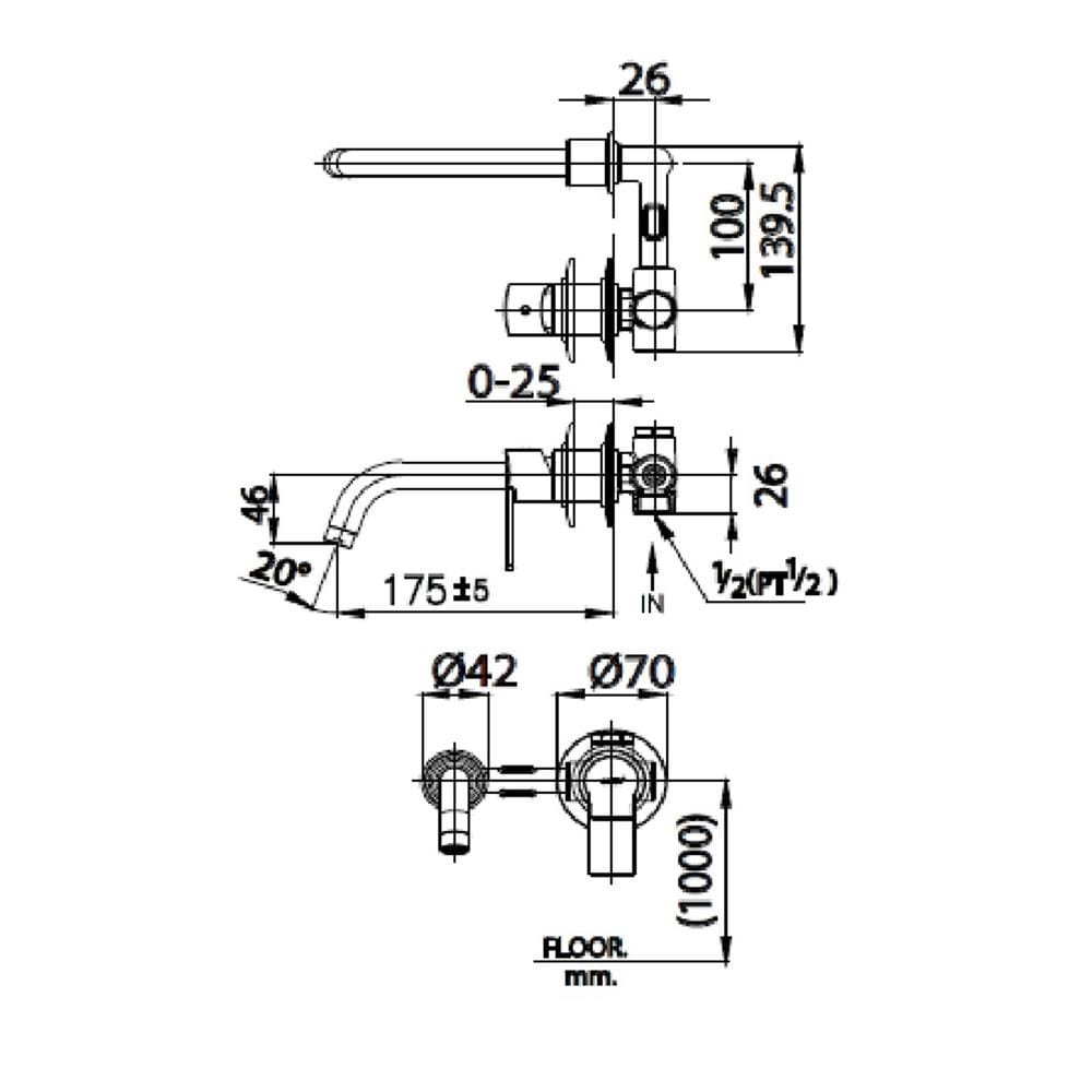 ก๊อกอ่างล้างหน้าเดี่ยว COTTO CT1114A