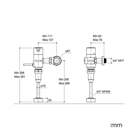 ฟลัชวาล์วโถชายท่อตรง KOHLER K-13519X-CP_1